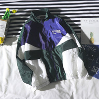 Hip Hop kurtki wiosenne mężczyźni wiatrówka Patchwork jesień luźne casualowa kurtka para cienkie kurtka luźne duży rozmiaru zamek błyskawiczny płaszcz 4